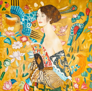 "Dame mit Fächer" by Gustav Klimt